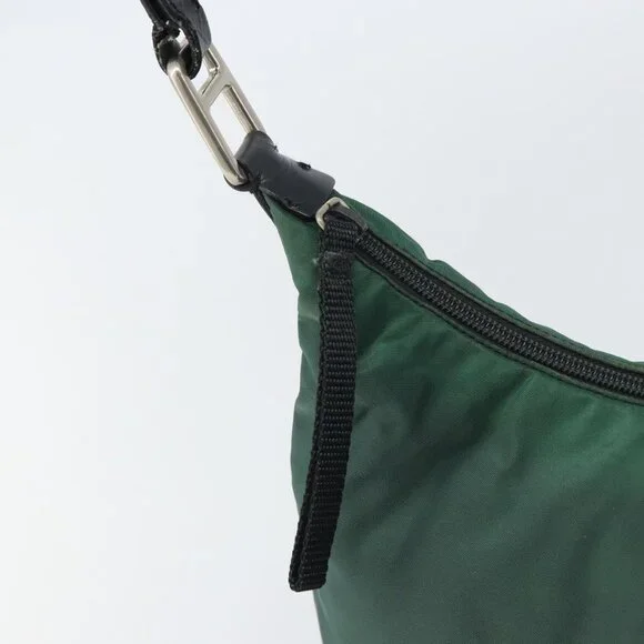 Authentic PRADA Shoulder Bag Nylon Khaki Silver - Picture 2 of 16